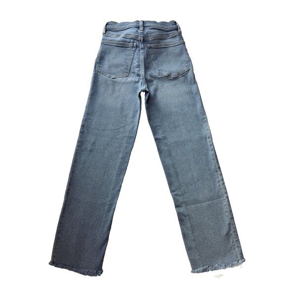 J Crew Stovepipe Jeans Womens 24 High Rise Straight Raw Hem Light Wash Stretch - Picture 2 of 8